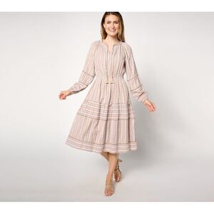 Destination 365 Women's Plus Sz Dress 2X Printed Clipped Dot Midi Gray A633135